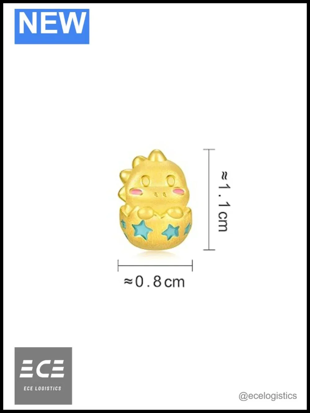 CHOW SANG SANG 999 24K Gold Dinosaur Baby Charm Bracelet 17cm